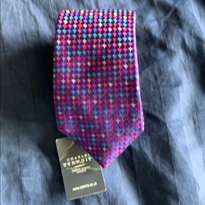 Charles Thyrwhitt Purple Patterned Tie